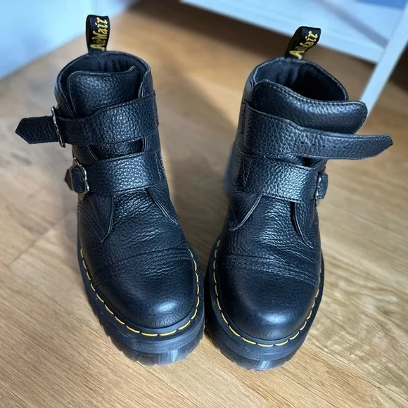 Dr. Martens Black Ankle Boots with Silver Accents - Picture 2 of 8